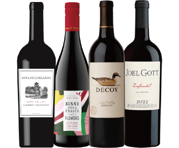 ナパ・ヴァレー入り!カリフォルニア品種飲み比べ4本セット N.V.