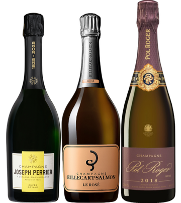 【10月限定大特価】ビルカール・サルモン&ポル・ロジェのロゼ2種飲み比べシャンパーニュ3本セット